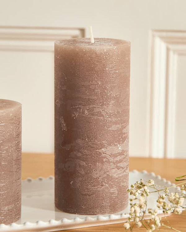 Dibor Rustic Grey Pillar Candle