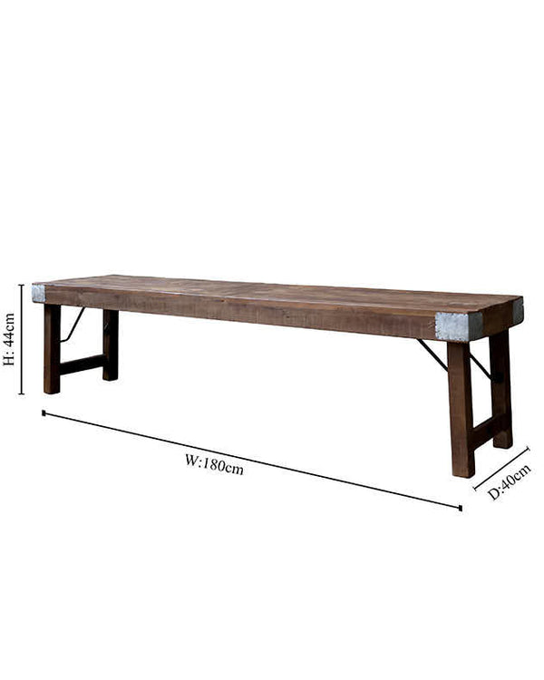 Dibor Rustic Reclaimed 180cm Bench