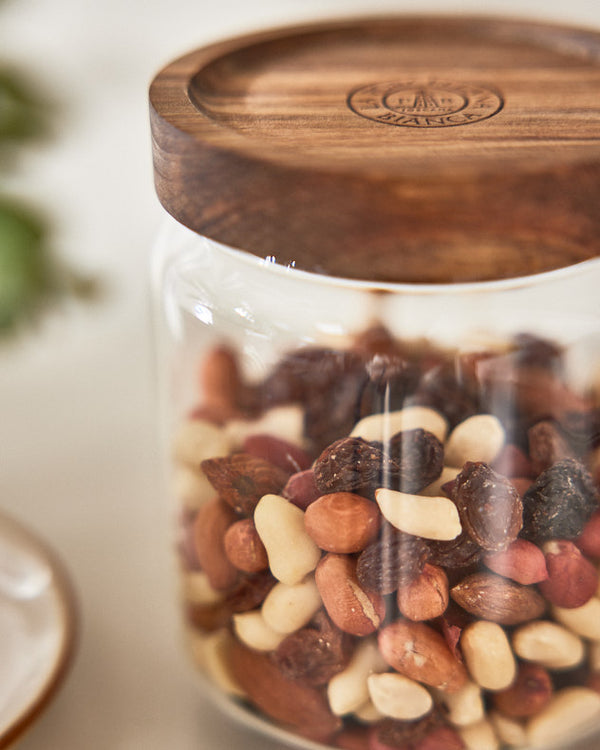 Dibor Sadan Glass Jars With Wooden Lid