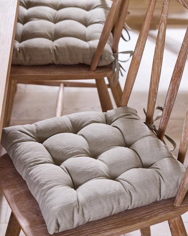 dibor Salina Grey Seat Pad with Ties