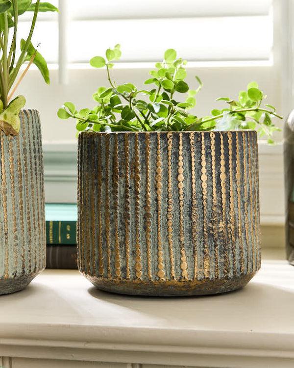 Dibor Samaran Gold Brushed Planter Collection