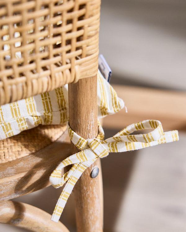 Dibor Savona Yellow Striped Seat Pad With Ties