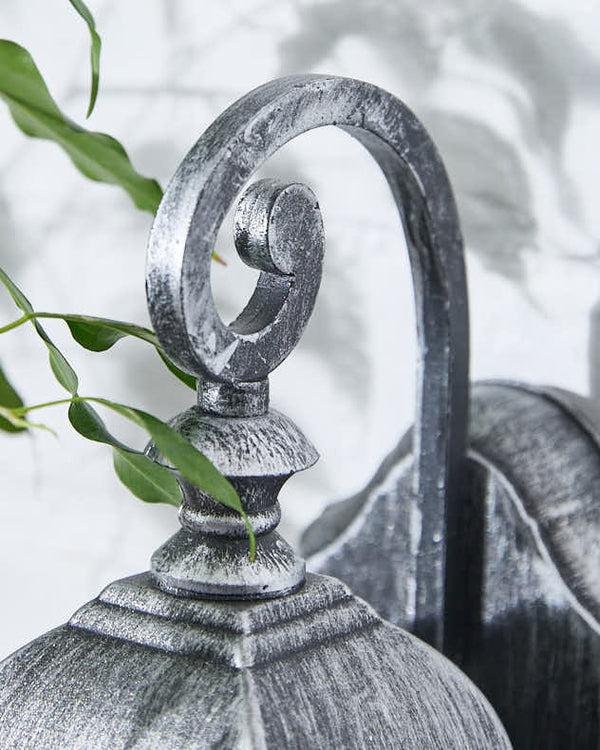 Dibor Scrolled Silver Outdoor Traditional Lantern
