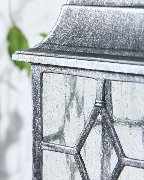 Dibor Scrolled Silver Outdoor Traditional Lantern