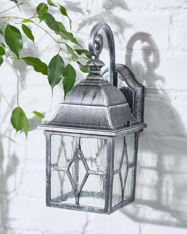dibor Scrolled Silver Outdoor Traditional Lantern