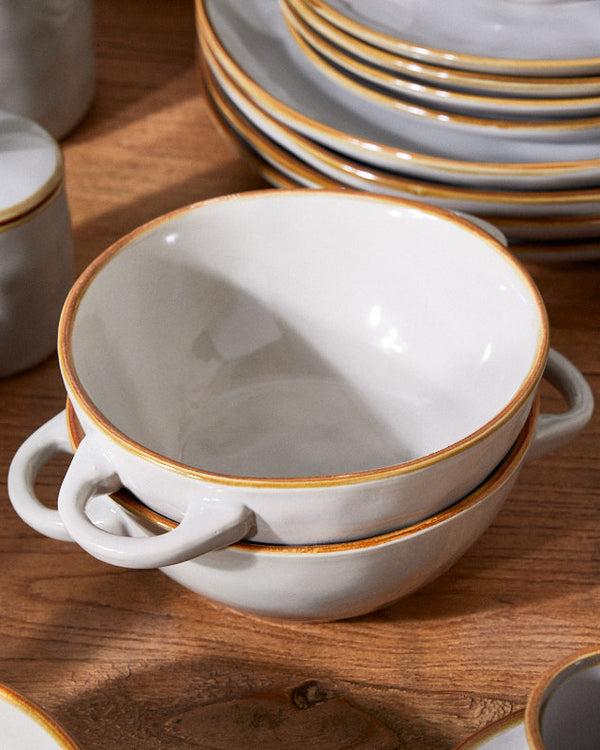 Dibor Seda Ceramic Soup Bowl With Handles