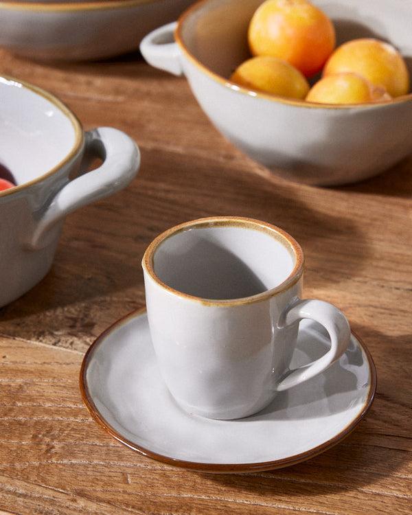 Dibor Seda Grey Ceramic Cup & Saucer
