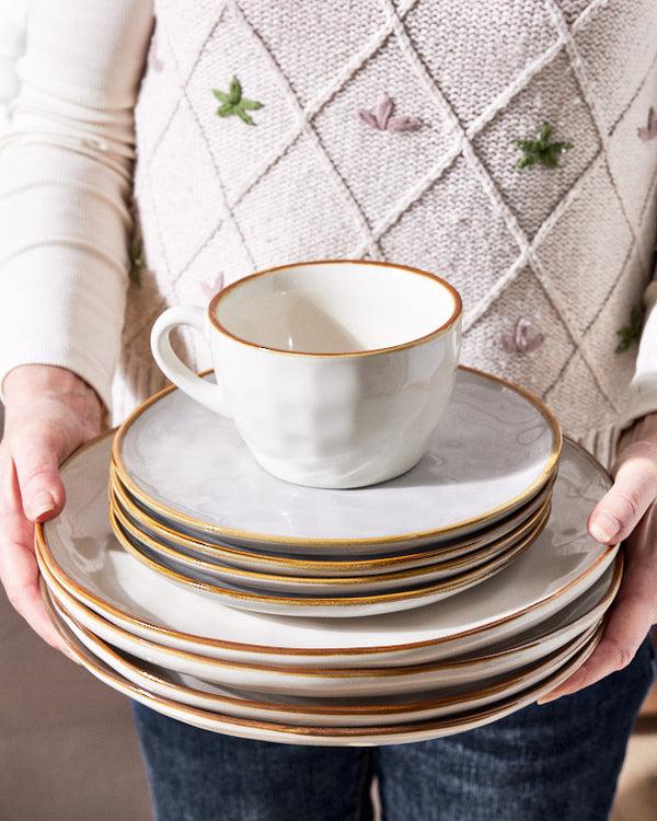 Dibor Seda Grey Ceramic Salad Plate