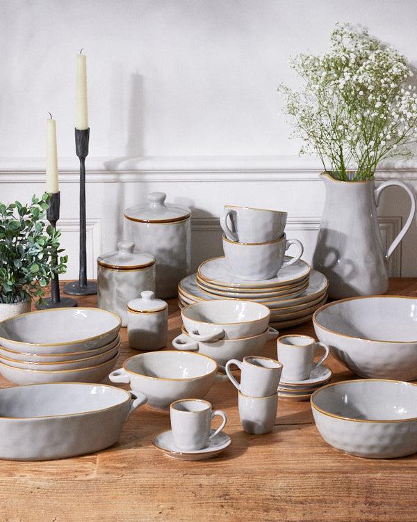 Dibor Seda Grey Ceramic Salad Plate