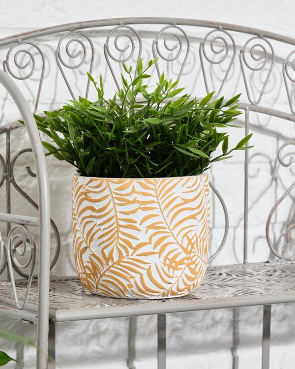 Dibor Selva Yellow Leaf Print Planters