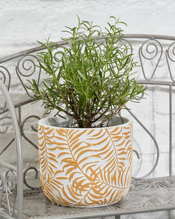 Dibor Selva Yellow Leaf Print Planters