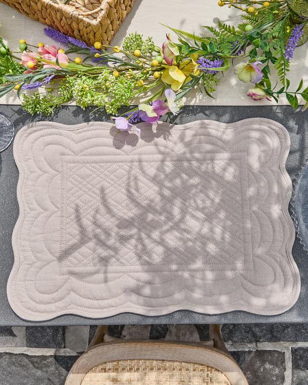 Dibor Set Of 2 Bella Perle Quilted Placemats