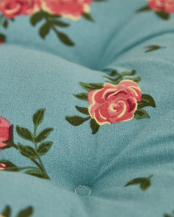 Dibor Set Of 2 Blue Rose Indoor Seat Pads