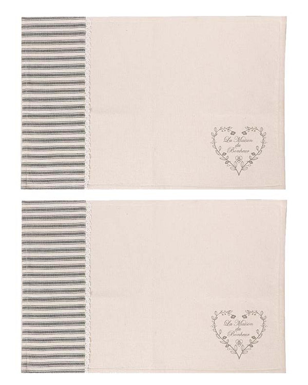 Dibor Set Of 2 Bonheur Fabric Placemats