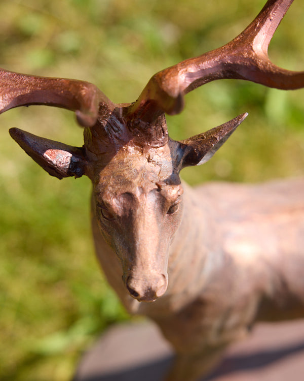 Dibor Set Of 2 Bronze Effect Standing Stags