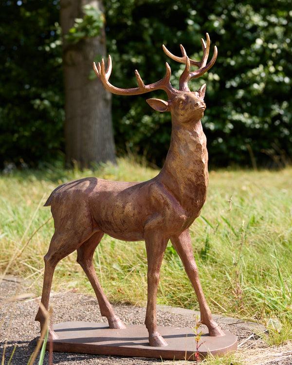 Dibor Set Of 2 Bronze Effect Standing Stags