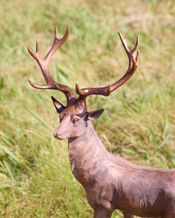 Dibor Set Of 2 Bronze Effect Standing Stags