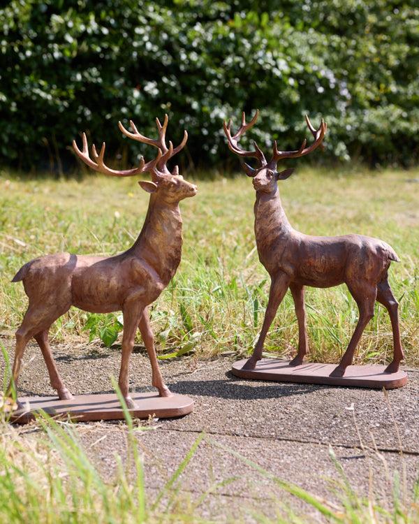 dibor Set of 2 Bronze Effect Standing Stags