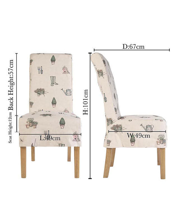 Dibor Set Of 2 Country Print Dining Chairs
