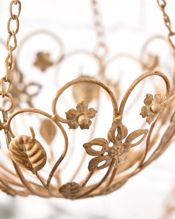 Dibor Set Of 2 Cream Botanical Hanging Baskets