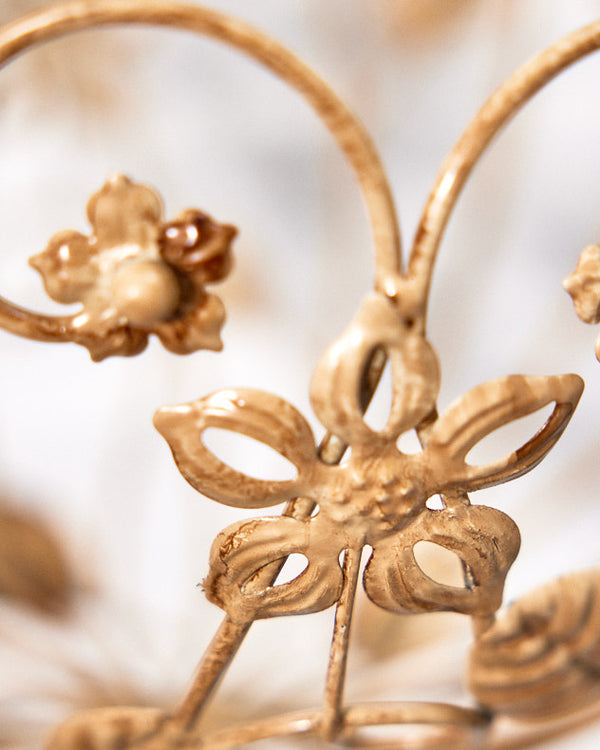 Dibor Set Of 2 Cream Botanical Hanging Baskets