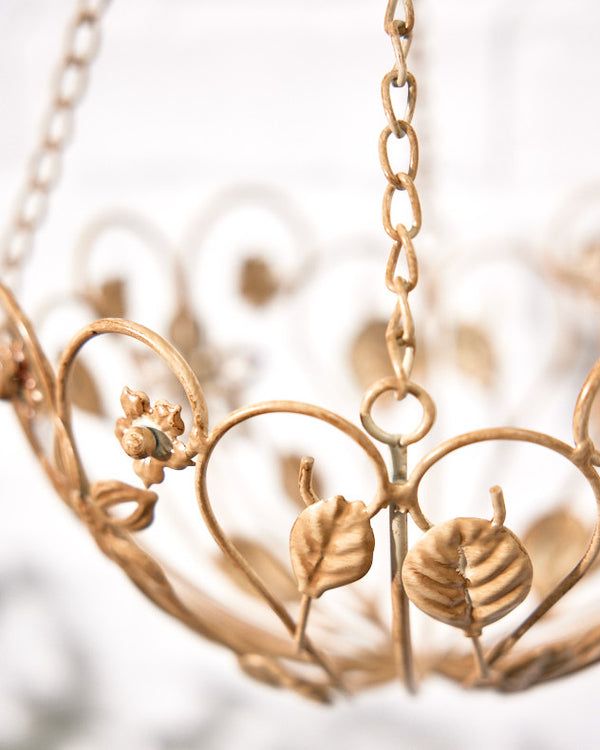 Dibor Set Of 2 Cream Botanical Hanging Baskets