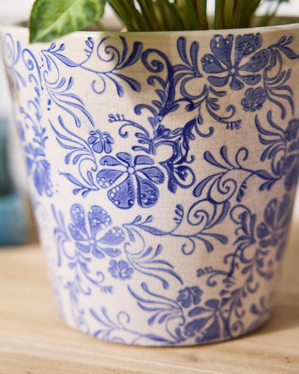 Dibor Set Of 2 Floral Grecian Planters