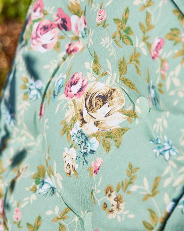 Dibor Set Of 2 Green Floral Garden Seat Cushions