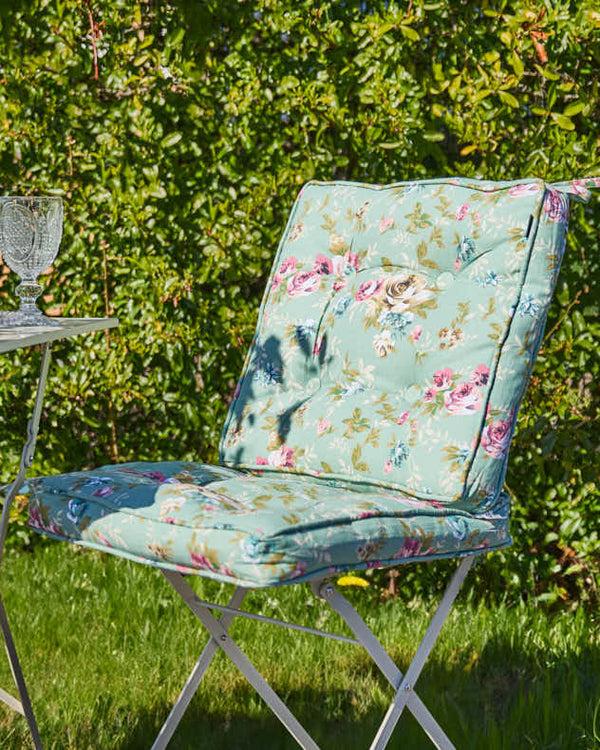 dibor Set of 2 Green Floral Garden Seat Cushions