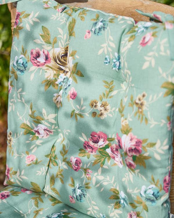 Dibor Set Of 2 Green Floral Outdoor Seat Pads