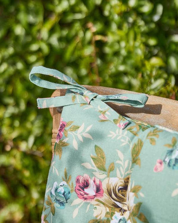 Dibor Set Of 2 Green Floral Outdoor Seat Pads