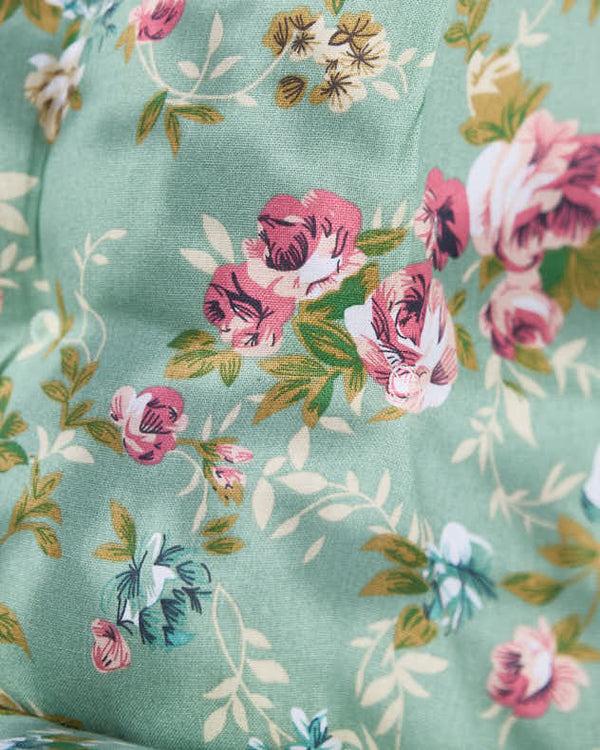 Dibor Set Of 2 Green Floral Outdoor Seat Pads