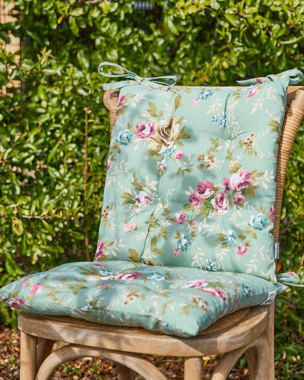 dibor Set of 2 Green Floral Outdoor Seat Pads