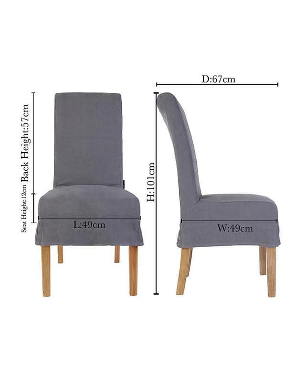 Dibor Set Of 2 Grey Dining Chairs