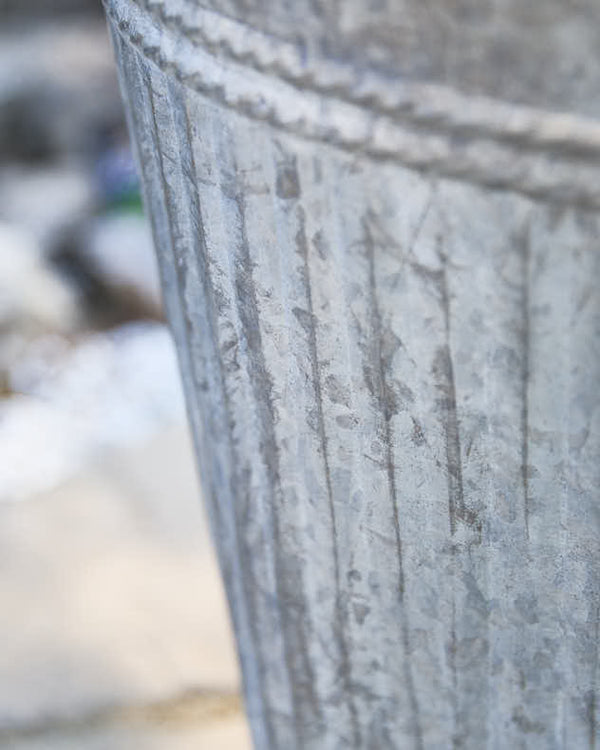 Dibor Set Of 2 Grey Metal Bucket Planters