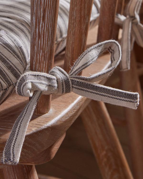 Dibor Set Of 2 Grey Stripe Seat Pads