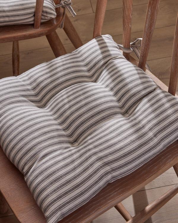 dibor Set of 2 Grey Stripe Seat Pads