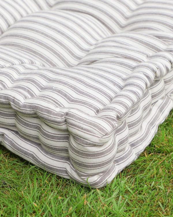 Dibor Set Of 2 Grey Striped Mattress Cushions