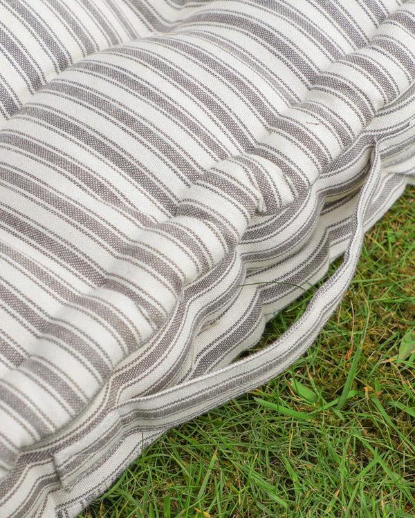 Dibor Set Of 2 Grey Striped Mattress Cushions