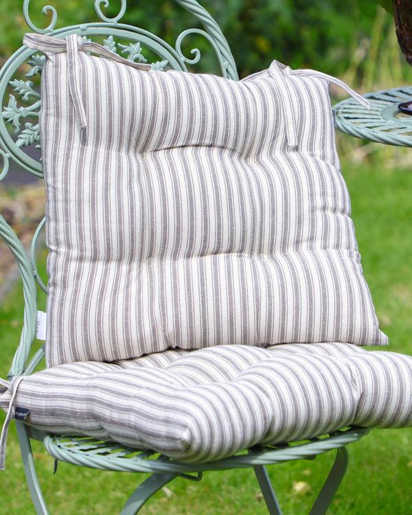 dibor Set of 2 Grey Striped Seat Pads