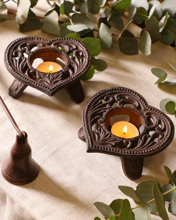dibor Set of 2 Heart Tealight Candle Holders