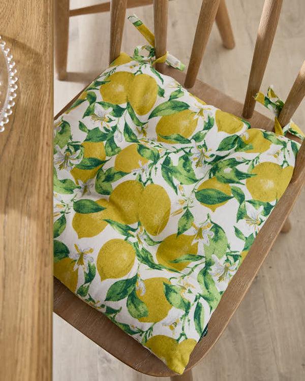 Dibor Set Of 2 Lemon Patterned Indoor Seat Pads
