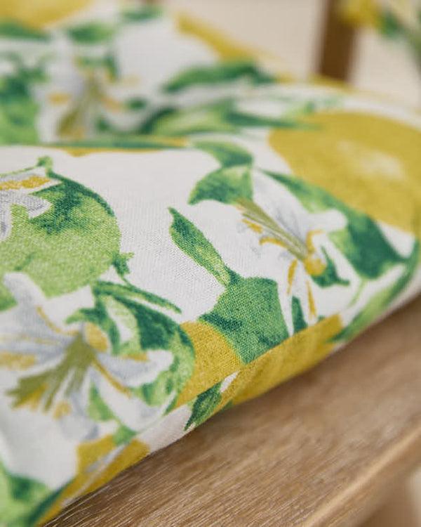 Dibor Set Of 2 Lemon Patterned Indoor Seat Pads