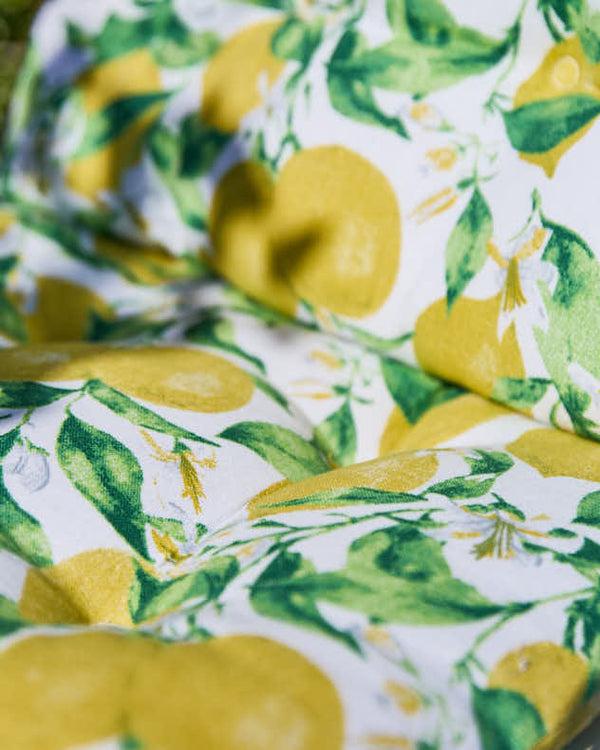 Dibor Set Of 2 Lemon Patterned Outdoor Seat Pads