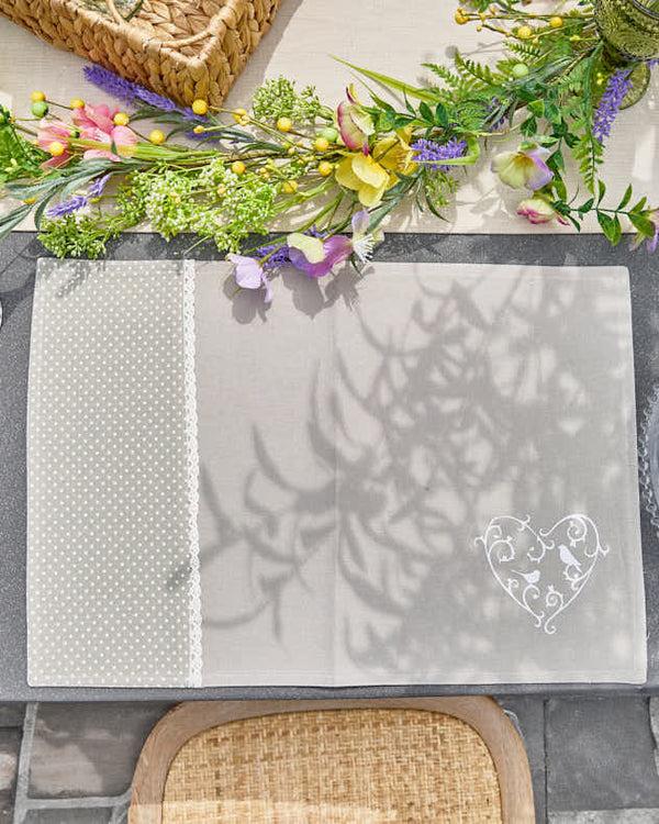 Dibor Set Of 2 Love Birds Fabric Placemats