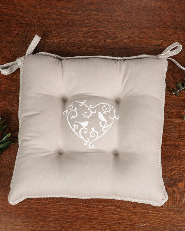 Dibor Set Of 2 Love Birds Grey Seat Pads