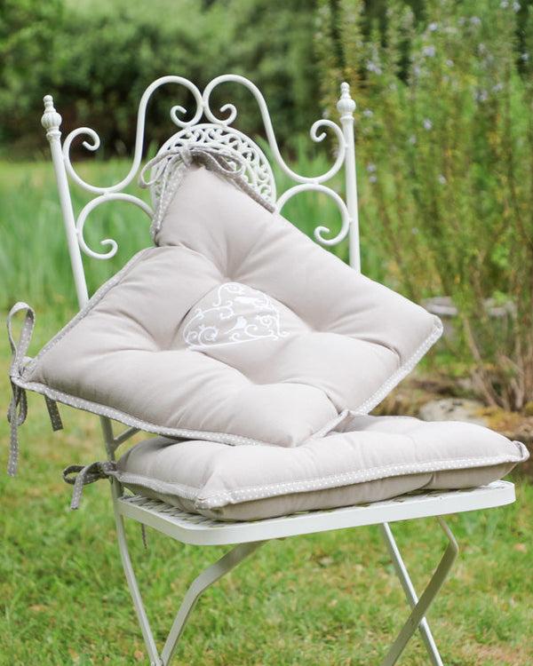 dibor Set of 2 Love Birds Grey Seat Pads