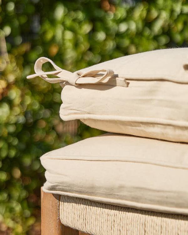 Dibor Set Of 2 Natural Beige Garden Seat Cushions