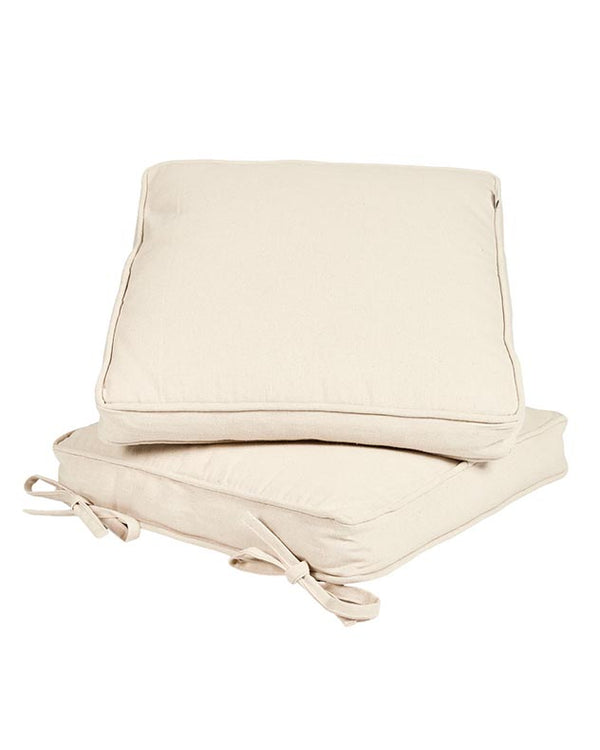 Dibor Set Of 2 Natural Beige Indoor Seat Cushions
