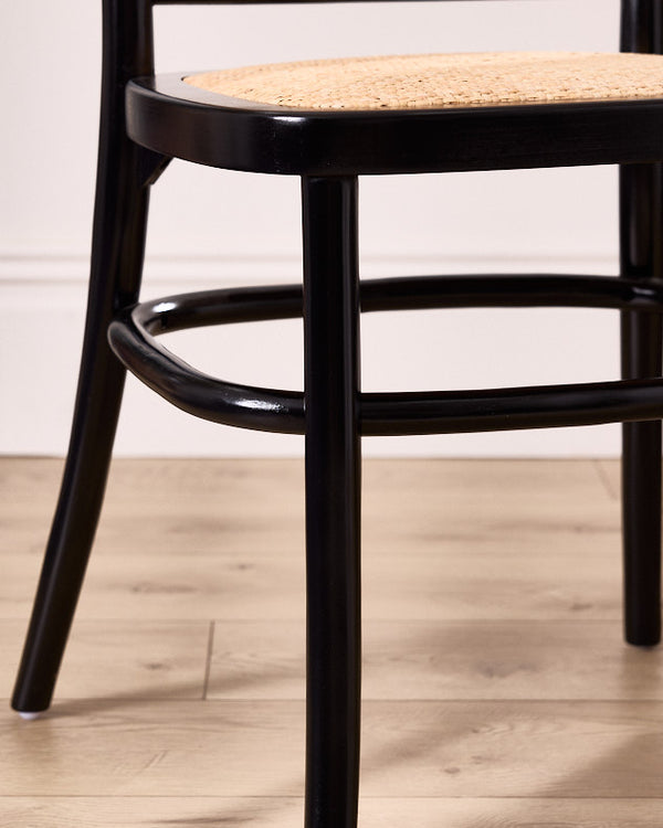 Dibor Set Of 2 Noir Rattan Dining Chairs
